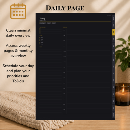 Digital Planner 2027, Sunday start, dark mode, Digitaler Planer, Digital Planner, Sonntag Start, portrait orientation, planner, Digital planner, Digital Planner 2027 - Sunday Start, journal for samsung notes, goodnotes and ipad, daily, weekly and monthly pages with lifestyle templates, daily planner, weekly planner, monthly planner, digital planner, goodnotes planner, dunkelmodeus, notebook, adhd planner, hyperlinked, digital download, 2027 calendar, digitaler planer, digitale agenda, digital notebook
