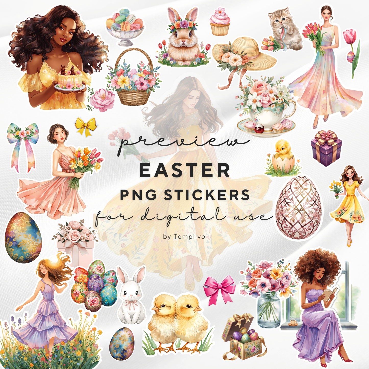 Digital stickers easter, digital planner stickers, easter, spring theme, planner stickers, PNG stickers, for goodnotes planner and samsung notes, aesthetic stickers, watercolor png, watercolor stickers, clipart, digitale sticker, stickers numériques, stickers digitali, paques, pasqua, Frühling, digitaler planer