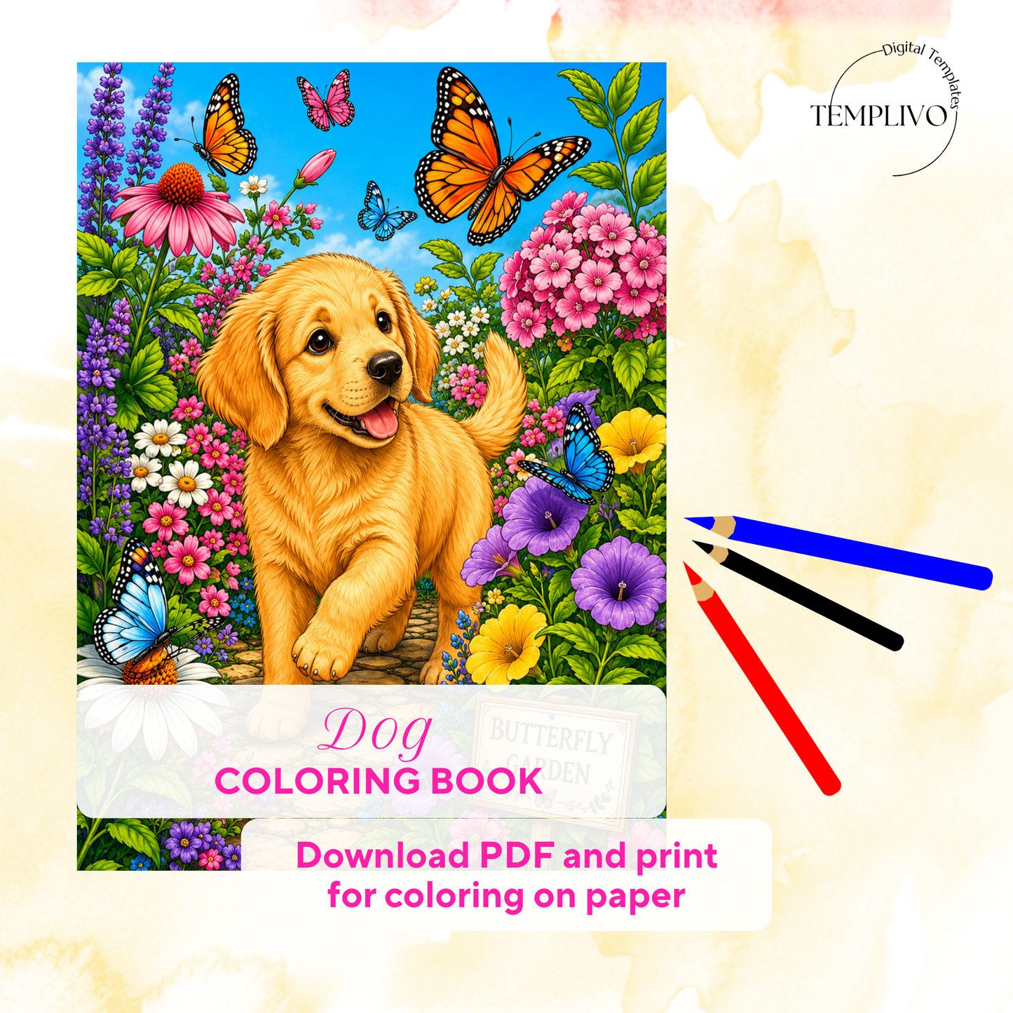 Adult coloring book, Dog coloring book, garden, livre de coloriage, pdf, png, dog coloring pages, adult coloring pages, doodle colouring book, flower dog colouring pages png, adult coloring pages printable, adult coloring, coloring pages for adults, coloring page digital, Instant download, Intricate, High detail, Line art, best seller, grey scale, Hunde Malvorlagen, Malbuch, Malseiten, Hund