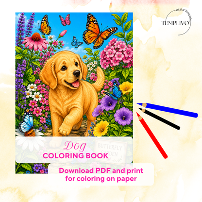 Adult coloring book, Dog coloring book, garden, livre de coloriage, pdf, png, dog coloring pages, adult coloring pages, doodle colouring book, flower dog colouring pages png, adult coloring pages printable, adult coloring, coloring pages for adults, coloring page digital, Instant download, Intricate, High detail, Line art, best seller, grey scale, Hunde Malvorlagen, Malbuch, Malseiten, Hund
