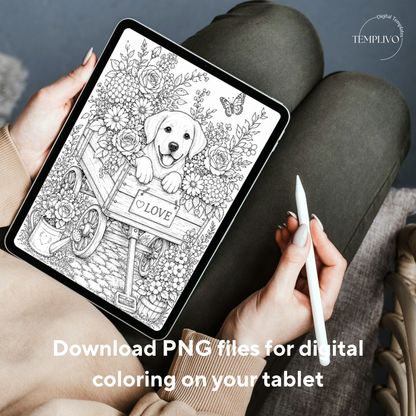 Adult coloring book, Dog coloring book, garden, livre de coloriage, pdf, png, dog coloring pages, adult coloring pages, doodle colouring book, flower dog colouring pages png, adult coloring pages printable, adult coloring, coloring pages for adults, coloring page digital, Instant download, Intricate, High detail, Line art, best seller, grey scale, Hunde Malvorlagen, Malbuch, Malseiten, Hund