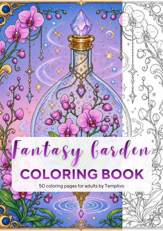 Fantasy Garden coloring book, adult coloring pages, coloring book, garden theme, fantasy colouring, adult coloring book, Malbuch, Malseiten, Blumen, garten, intricate, line-art, high detail black and greyscale, pdf, png, printable coloring sheets, digital coloring,  livres coloriage adulte, doodle coloring,  ausmalbilder erwachsene, digital download, Instant download, Coloring Pages for adults, floral coloring pages