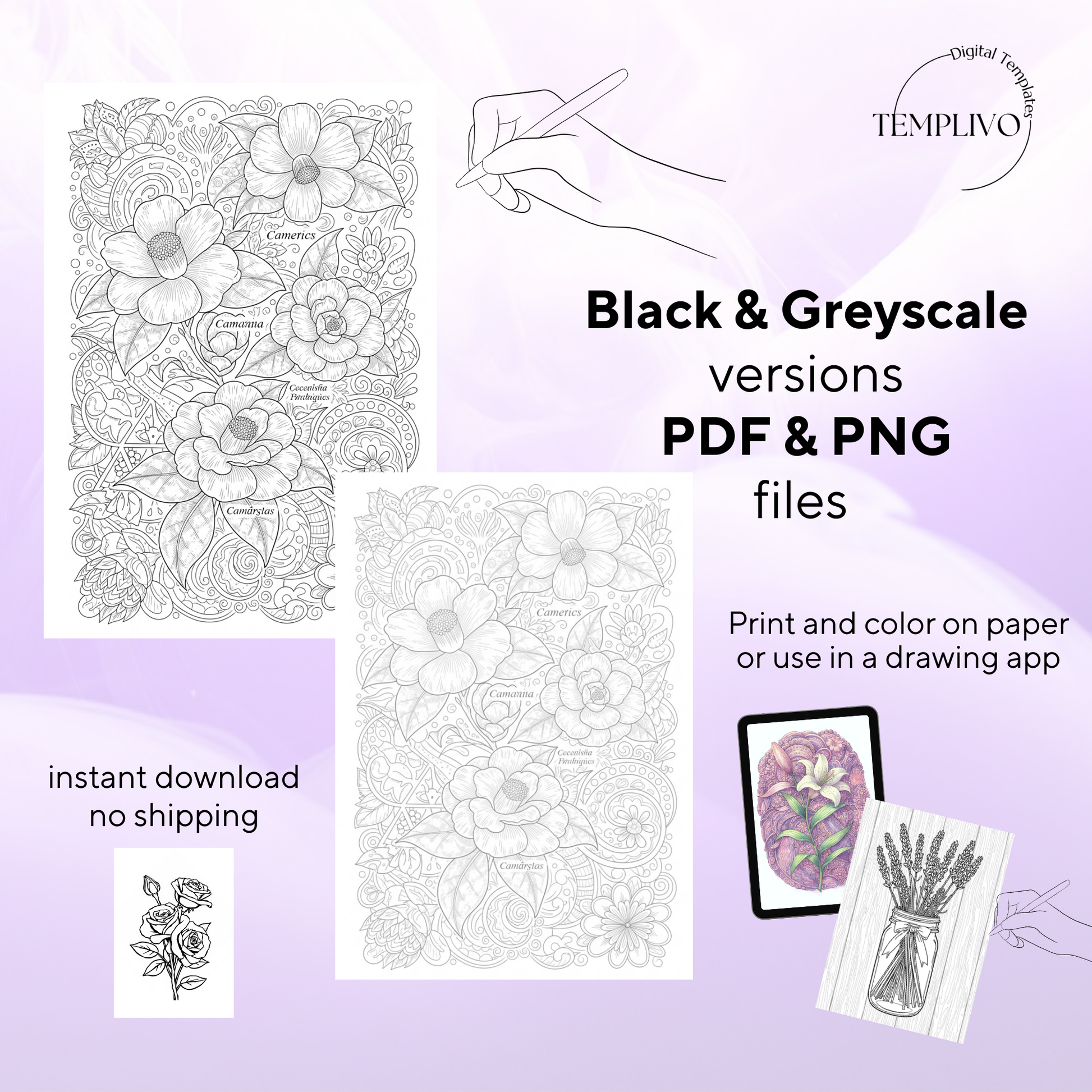 Adult coloring book, flowers, coloring book, floral, coloriage png, floral coloring pages, adult coloring pages, doodle colouring book, flower colouring pages png, adult coloring pages printable, adult coloring, coloring pages for adults, coloring page digital, Instant download, Intricate, High detail, Line art, best seller, Blumen Malbuch, Ausmalbuch für Erwachsene