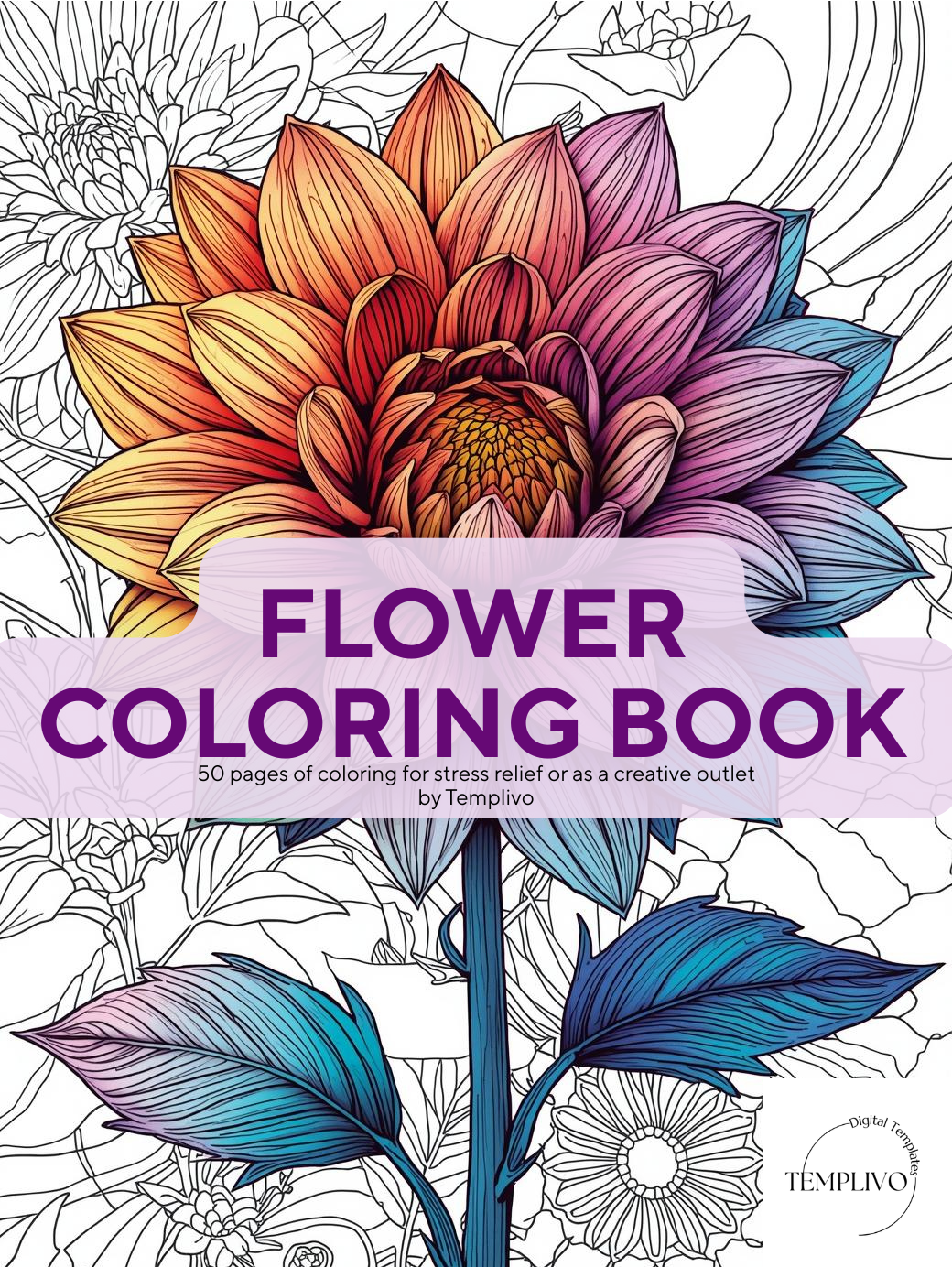 Adult coloring book, floral colouring, adult coloring sheets, flower theme, Flower Coloring Book, digital coloring book, printable coloring pages, flower coloring, Malbuch, Blumen malen, ausmalen, Blumen ausmalen, relaxing coloring, Ausmalbuch, line art, intricate, flowers