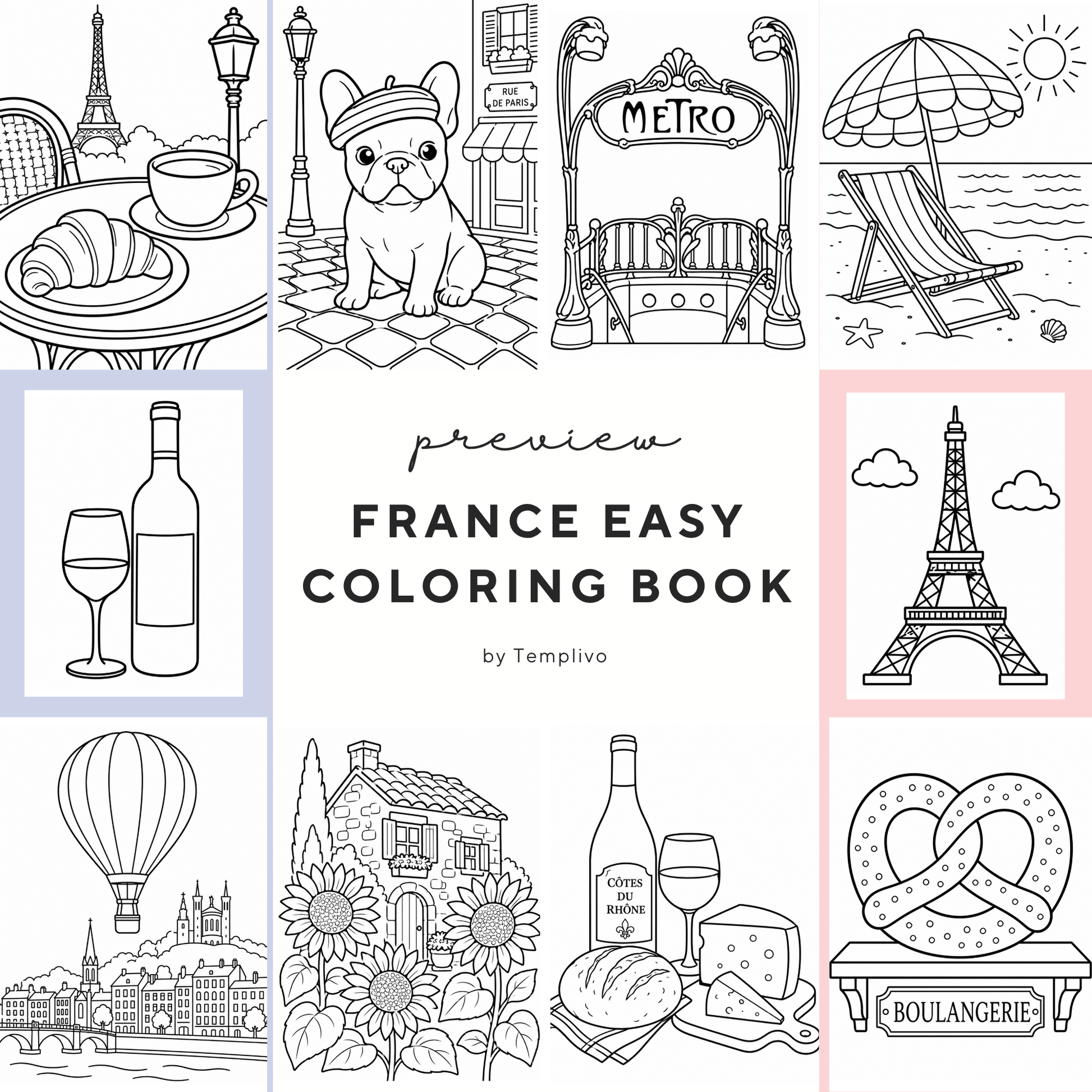 Adult coloring book, france coloring book, francais, livre de coloriage, pdf, png, france coloring pages, adult coloring pages, doodle colouring book, france colouring pages png, adult coloring pages printable, adult coloring, coloring pages for adults, coloring page digital, Instant download, simpl and easyl, Line art, best seller, grey scale, Frankreich Malvorlagen, Malbuch, Malseiten