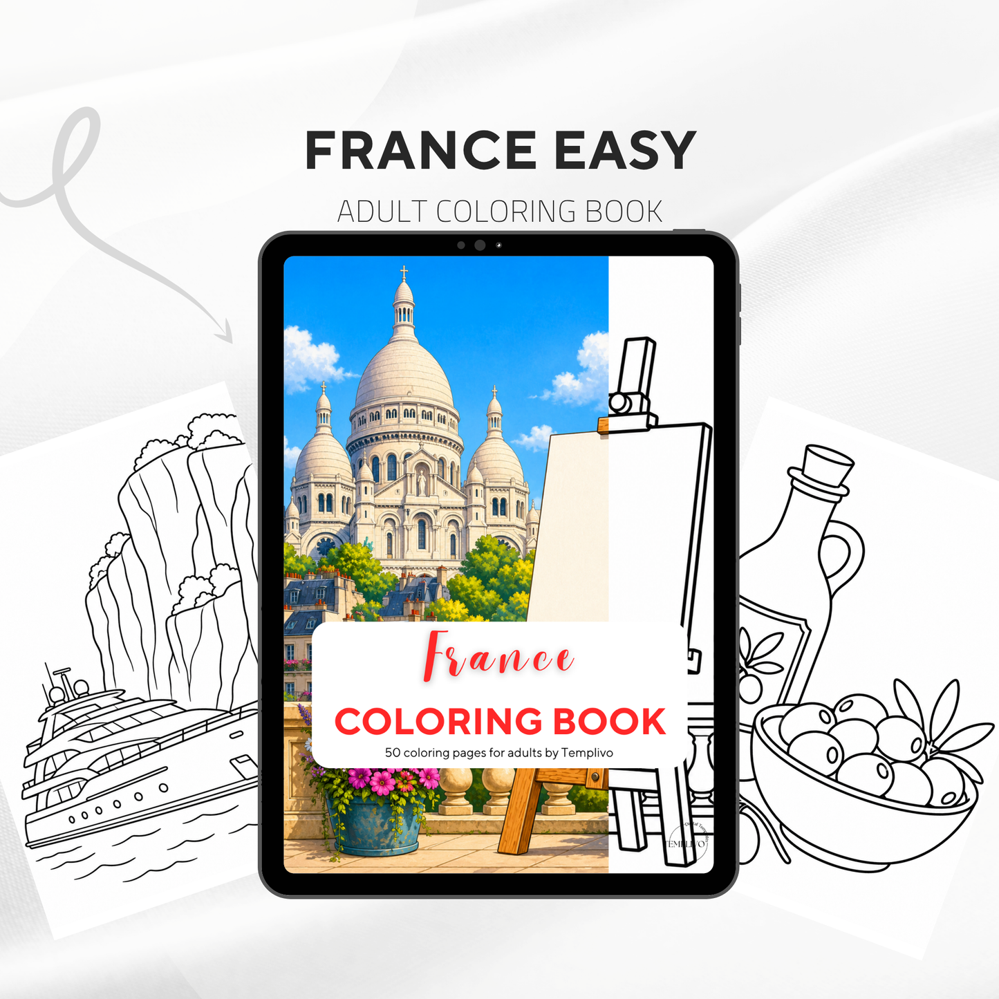 Adult coloring book, france coloring book, francais, livre de coloriage, pdf, png, france coloring pages, adult coloring pages, doodle colouring book, france colouring pages png, adult coloring pages printable, adult coloring, coloring pages for adults, coloring page digital, Instant download, simpl and easyl, Line art, best seller, grey scale, Frankreich Malvorlagen, Malbuch, Malseiten
