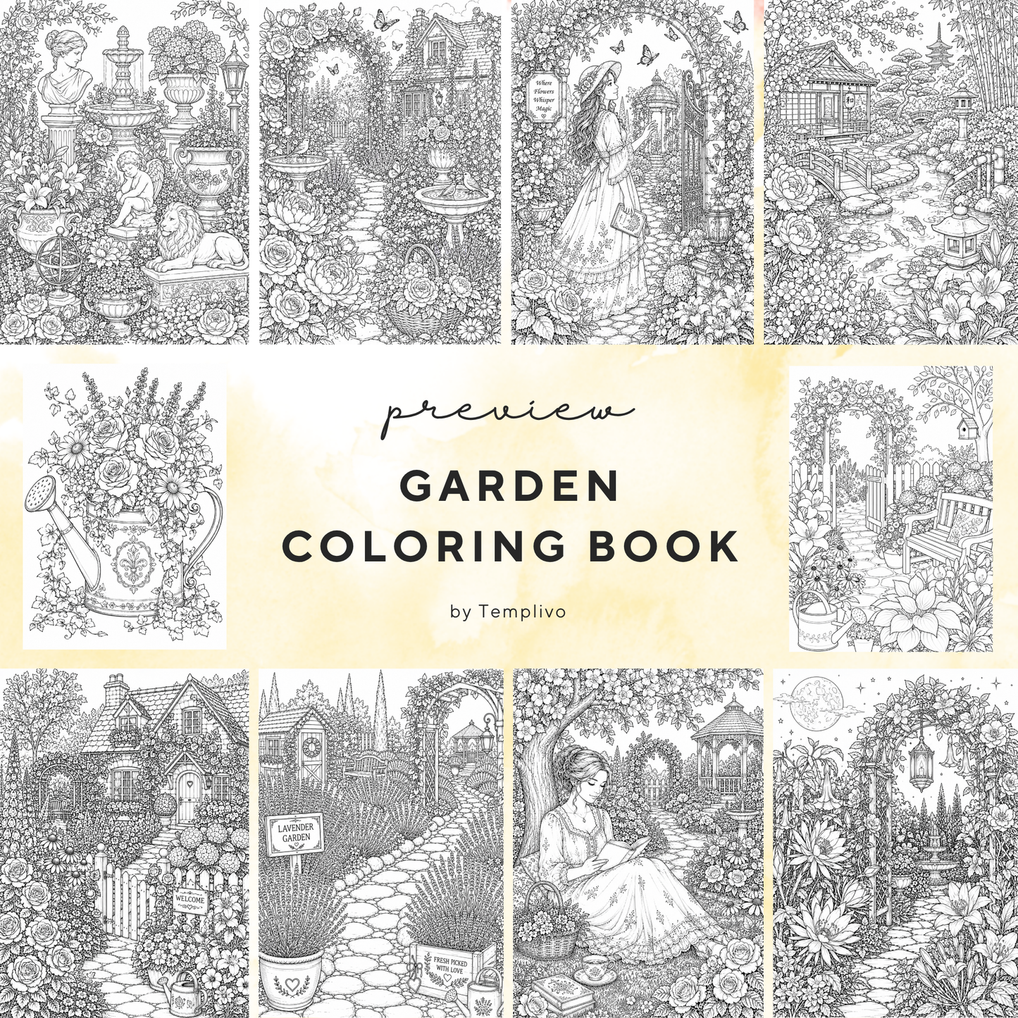 Adult coloring book, garden coloring book, botanical coloring book, floral, livre de coloriage, pdf, png floral coloring pages, adult coloring pages, doodle colouring book, flower colouring pages png, adult coloring pages printable, adult coloring, coloring pages for adults, coloring page digital, Instant download, Intricate, High detail, Line art, best seller, grey scale, botanical garden, Malbuch, Malseiten