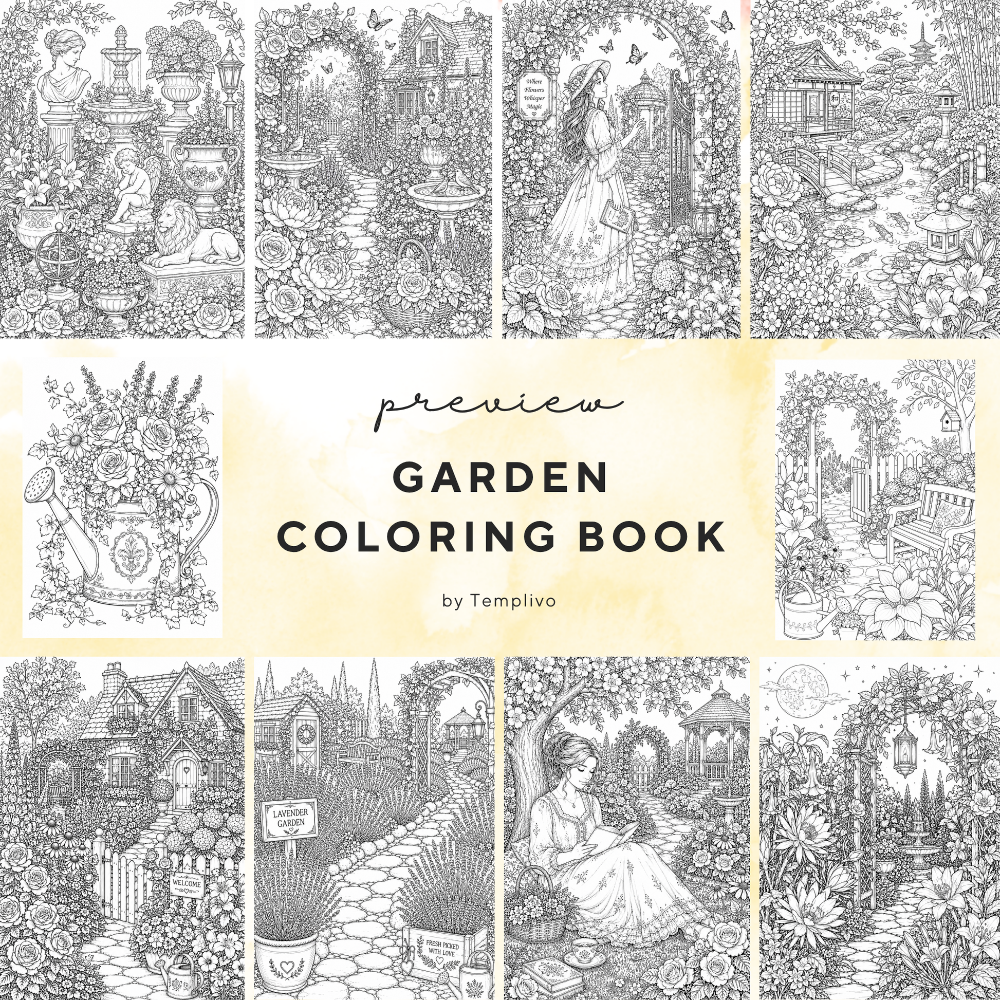 Adult coloring book, garden coloring book, botanical coloring book, floral, livre de coloriage, pdf, png floral coloring pages, adult coloring pages, doodle colouring book, flower colouring pages png, adult coloring pages printable, adult coloring, coloring pages for adults, coloring page digital, Instant download, Intricate, High detail, Line art, best seller, grey scale, botanical garden, Malbuch, Malseiten