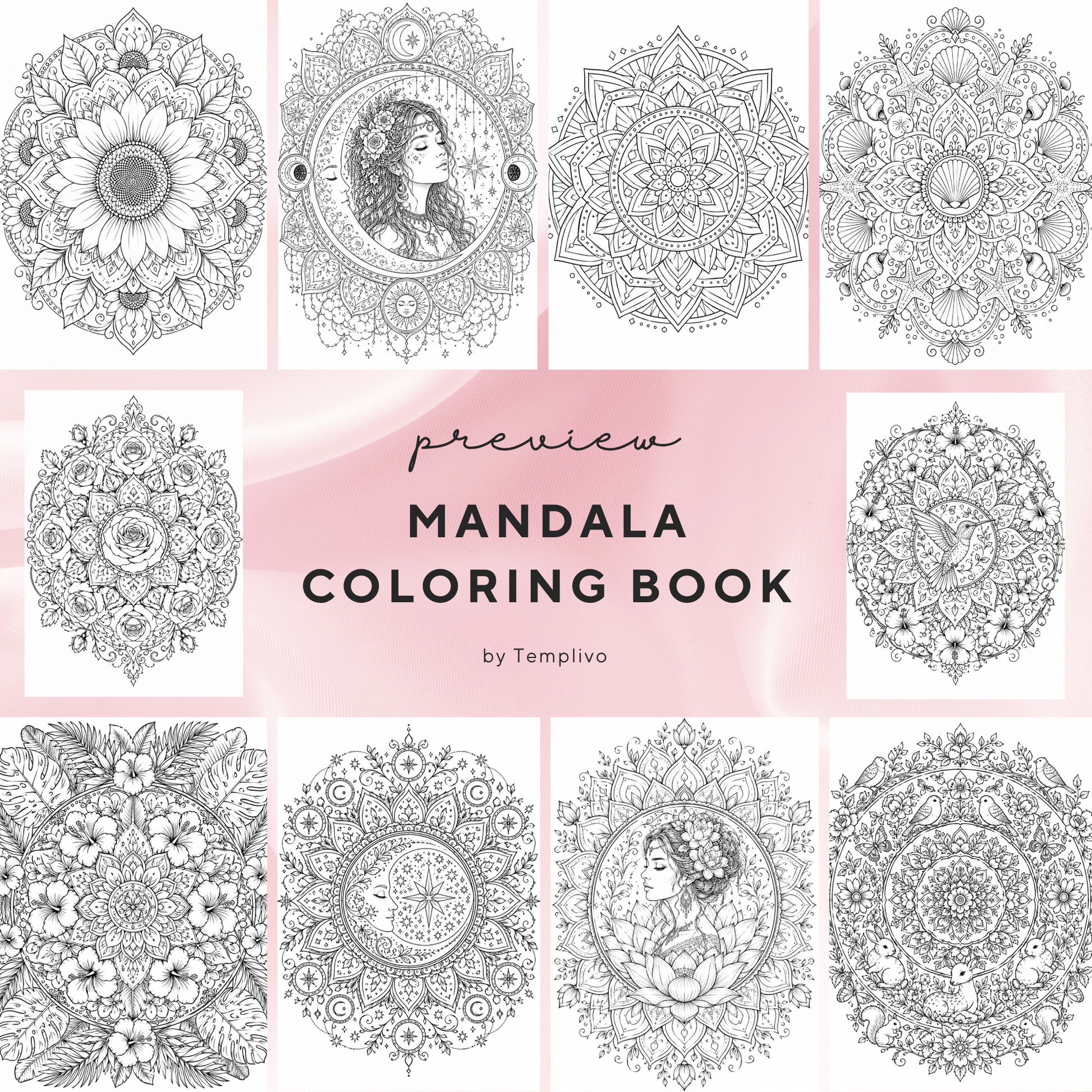 Adult coloring book, Mandala coloring book, Mandala, livre de coloriage, pdf, png, fantasy coloring pages, adult coloring pages, doodle colouring book, floral colouring pages png, adult coloring pages printable, adult coloring, coloring pages for adults, coloring page digital, Instant download, high detail and intricate, Line art, best seller, grey scale, Mandala Malvorlagen, Malbuch, Malseiten