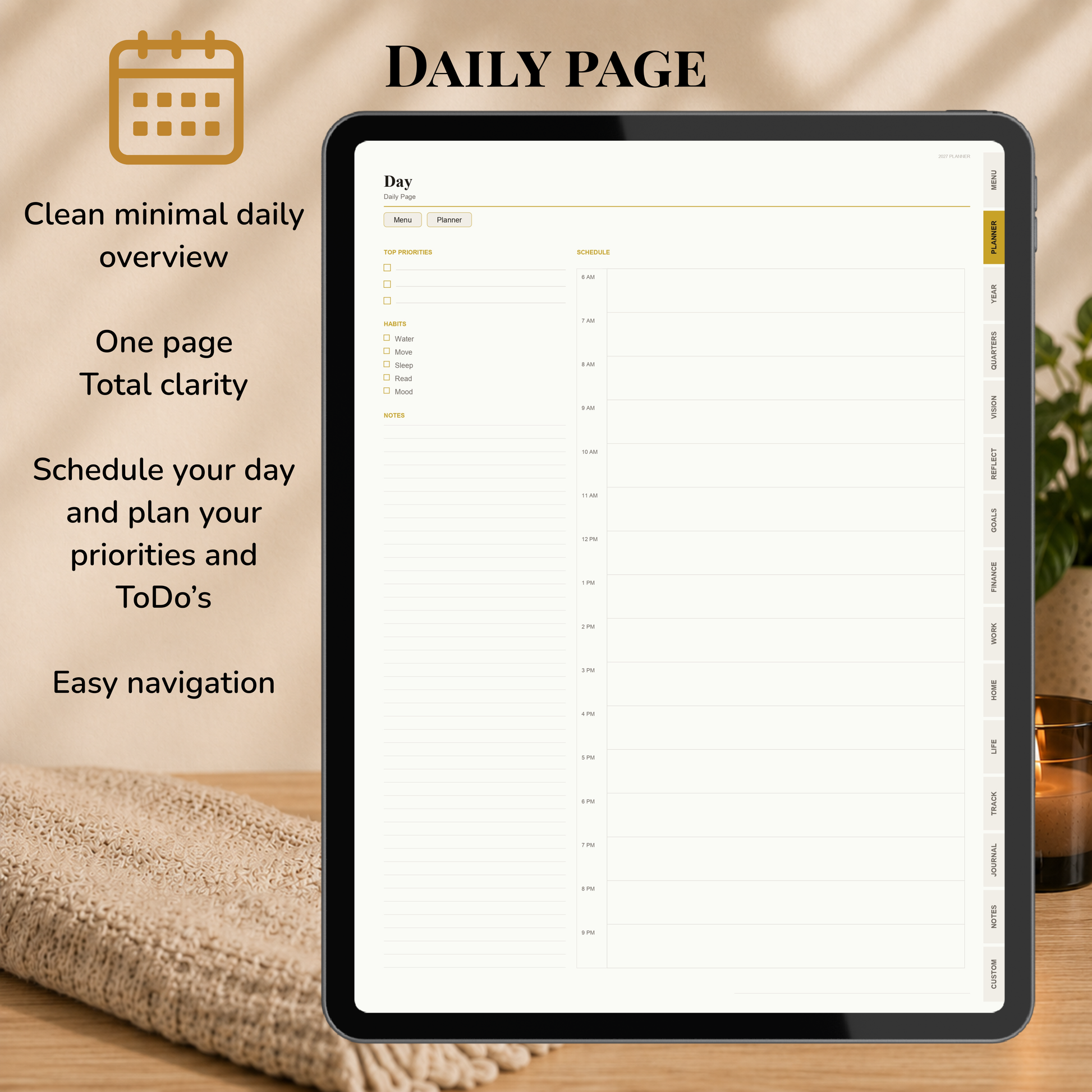 Minimalist Digital Planner, Sunday Monday week start, light mode, reuse calendar, Digitaler Planer hell, Digital Planner, portrait orientation, planner, Digital planner,  journal for samsung notes, goodnotes and ipad, daily, weekly and monthly pages with lifestyle templates, daily planner, weekly planner, monthly planner, digital planner, goodnotes planner, hell modus, notebook, adhd planner, hyperlinked, digital download,  digitaler planer, digitale agenda, digital notebook, planificateur