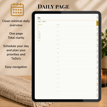 Minimalist Digital Planner, Sunday Monday week start, light mode, reuse calendar, Digitaler Planer hell, Digital Planner, portrait orientation, planner, Digital planner,  journal for samsung notes, goodnotes and ipad, daily, weekly and monthly pages with lifestyle templates, daily planner, weekly planner, monthly planner, digital planner, goodnotes planner, hell modus, notebook, adhd planner, hyperlinked, digital download,  digitaler planer, digitale agenda, digital notebook, planificateur
