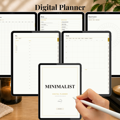 Minimalist Digital Planner, Sunday Monday week start, light mode, reuse calendar, Digitaler Planer hell, Digital Planner, portrait orientation, planner, Digital planner,  journal for samsung notes, goodnotes and ipad, daily, weekly and monthly pages with lifestyle templates, daily planner, weekly planner, monthly planner, digital planner, goodnotes planner, hell modus, notebook, adhd planner, hyperlinked, digital download,  digitaler planer, digitale agenda, digital notebook, planificateur