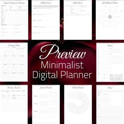 Digital Planner, Sunday MOnday start, Digitaler Planer, Minimalist Digital Planner, printable planner, undated Digital planner, simple minimal Digital Planner - Sunday Start, Monday start, journal for samsung notes, goodnotes and ipad, daily, weekly and monthly pages with lifestyle templates, daily planner, weekly planner, monthly planner, digital planner, goodnotes planner, digital journal, notebook, adhd planner, hyperlinked, digital download, digitaler planer, digitale agenda, digital notebook