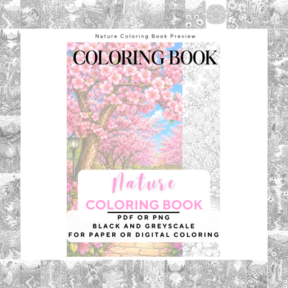Adult coloring book, nature coloring book, floral, livre de coloriage, pdf, png, nature coloring pages, adult coloring pages, doodle colouring book, forest colouring pages png, adult coloring pages printable, adult coloring, coloring pages for adults, coloring page digital, Instant download, high detail and intricate, Line art, best seller, grey scale, NAtur Malvorlagen, Wald Malbuch, Malseiten