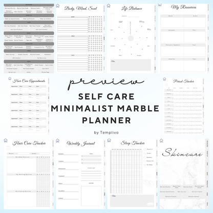 self care planner, digital planner, minimalist, marble, self care journal, self love journal, self love planner, digitaler planer, selbstfürsorge, selbstliebe, Planer, Planner, Journal, printable journal, druckbarer planer, Marmor, minimalistischer Planer, samsung notes planner, goodnotes, freenotes template, instant download, hyperlinked pdf notebook