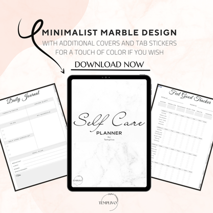 self care planner, digital planner, minimalist, marble, self care journal, self love journal, self love planner, digitaler planer, selbstfürsorge, selbstliebe, Planer, Planner, Journal, printable journal, druckbarer planer, Marmor, minimalistischer Planer