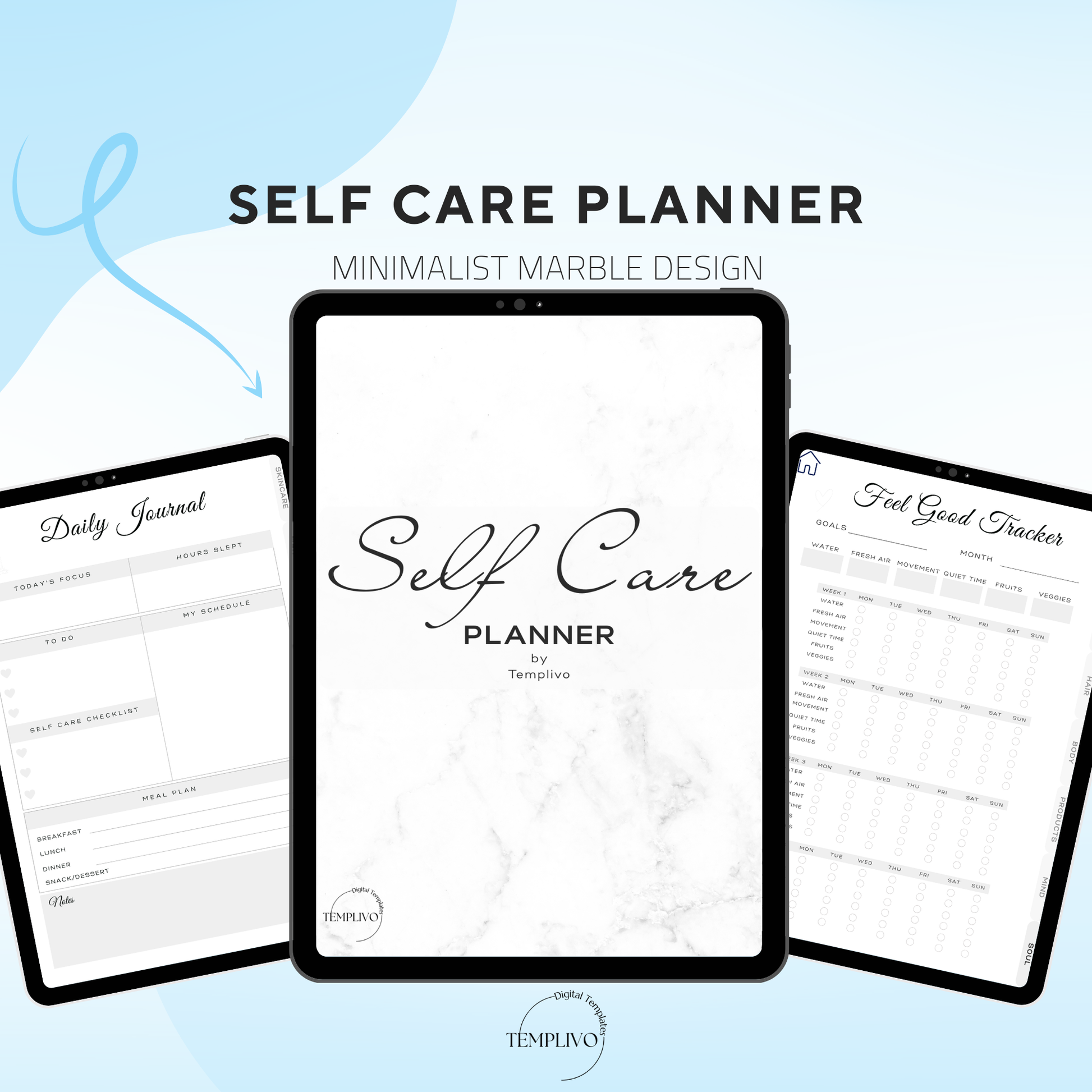self care planner, digital planner, minimalist, marble, self care journal, self love journal, self love planner, digitaler planer, selbstfürsorge, selbstliebe, Planer, Planner, Journal, printable journal, druckbarer planer, Marmor, minimalistischer Planer, samsung notes planner, goodnotes, freenotes template, instant download, hyperlinked pdf notebook