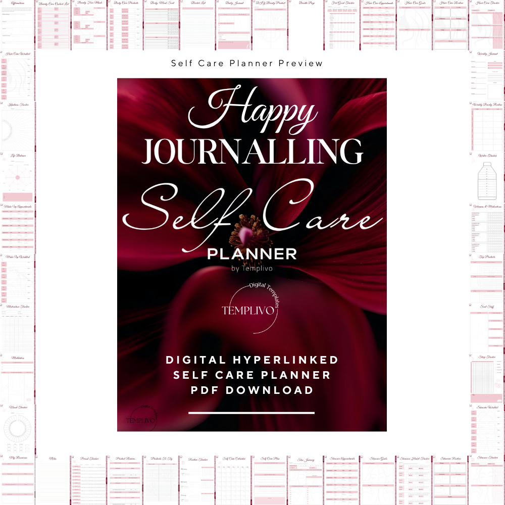 Self care planner, Daily journal, Digital journal, Digital self care, Self care, Self care journal,  Printable self care, Self love planner, Wellness planner, Daily planner, Self love journal, Pdf planner, Digital planner, Tagebuch, Selbstfürsorge Planer