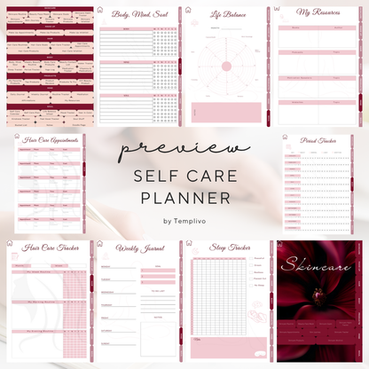 Self care planner, Daily journal, Digital journal, Digital self care, Self care, Self care journal,  Printable self care, Self love planner, Wellness planner, Daily planner, Self love journal, Pdf planner, Digital planner, Tagebuch, Selbstfürsorge Planer
