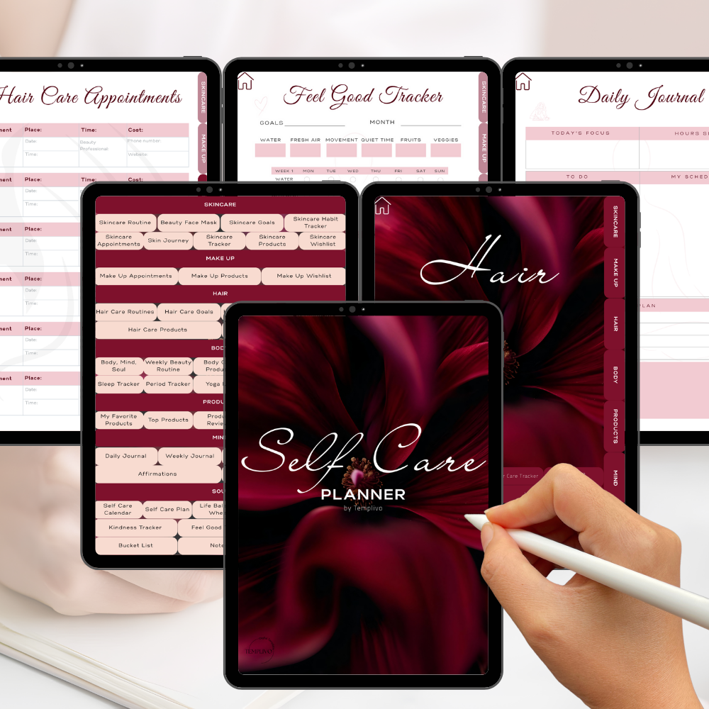 Self care planner, Daily journal, Digital journal, Digital self care, Self care, Self care journal,  Printable self care, Self love planner, Wellness planner, Daily planner, Self love journal, Pdf planner, Digital planner, Tagebuch, Selbstfürsorge Planer
