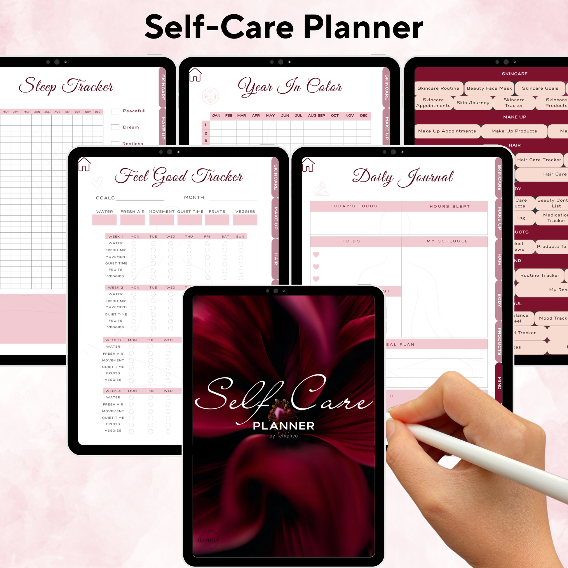 Self care planner, Daily journal, Digital journal, Digital self care, Self care, Self care journal,  Printable self care, Self love planner, Wellness planner, Daily planner, Self love journal, Pdf planner, Digital planner, Tagebuch, Selbstfürsorge Planer
