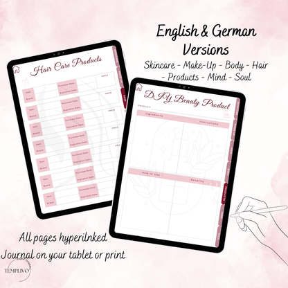 Self care planner, Daily journal, Digital journal, Digital self care, Self care, Self care journal,  Printable self care, Self love planner, Wellness planner, Daily planner, Self love journal, Pdf planner, Digital planner, Tagebuch, Selbstfürsorge Planer