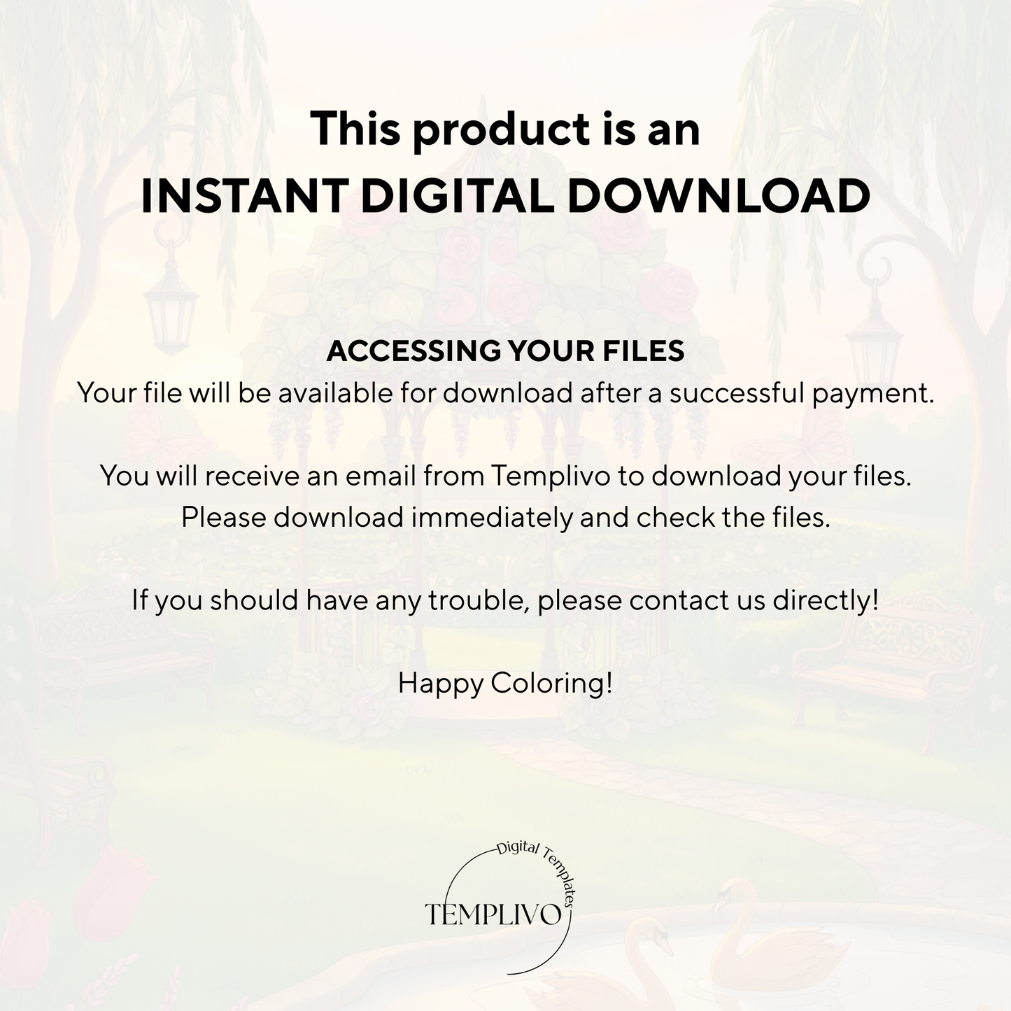 Adult Coloring Pages - Spring Garden