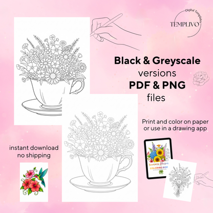 Adult coloring book, summer flowers, coloring book, floral, coloriage png, floral coloring pages, adult coloring pages, doodle colouring book, flower colouring pages png, adult coloring pages printable, adult coloring, coloring pages for adults, coloring page digital, Instant download, Intricate, High detail, Line art, best seller, grey scale, Blumen Malbuch, Sommer Blumen, fleur

