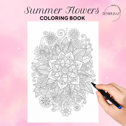 Adult coloring book, summer flowers, coloring book, floral, coloriage png, floral coloring pages, adult coloring pages, doodle colouring book, flower colouring pages png, adult coloring pages printable, adult coloring, coloring pages for adults, coloring page digital, Instant download, Intricate, High detail, Line art, best seller, grey scale, Blumen Malbuch, Sommer Blumen, fleur
