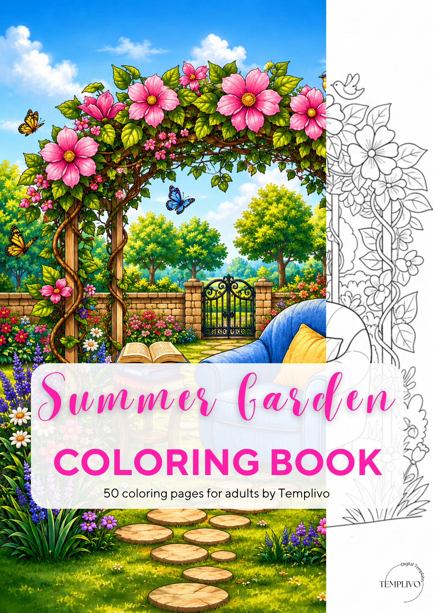 Adult coloring book, summer garden, coloring book, floral, coloriage png, floral coloring pages, adult coloring pages, doodle colouring book, flower colouring pages png, adult coloring pages printable, adult coloring, coloring pages for adults, coloring page digital, Instant download, Intricate, High detail, Line art, best seller, grey scale, summer flowers, Malbuch, Malseiten
