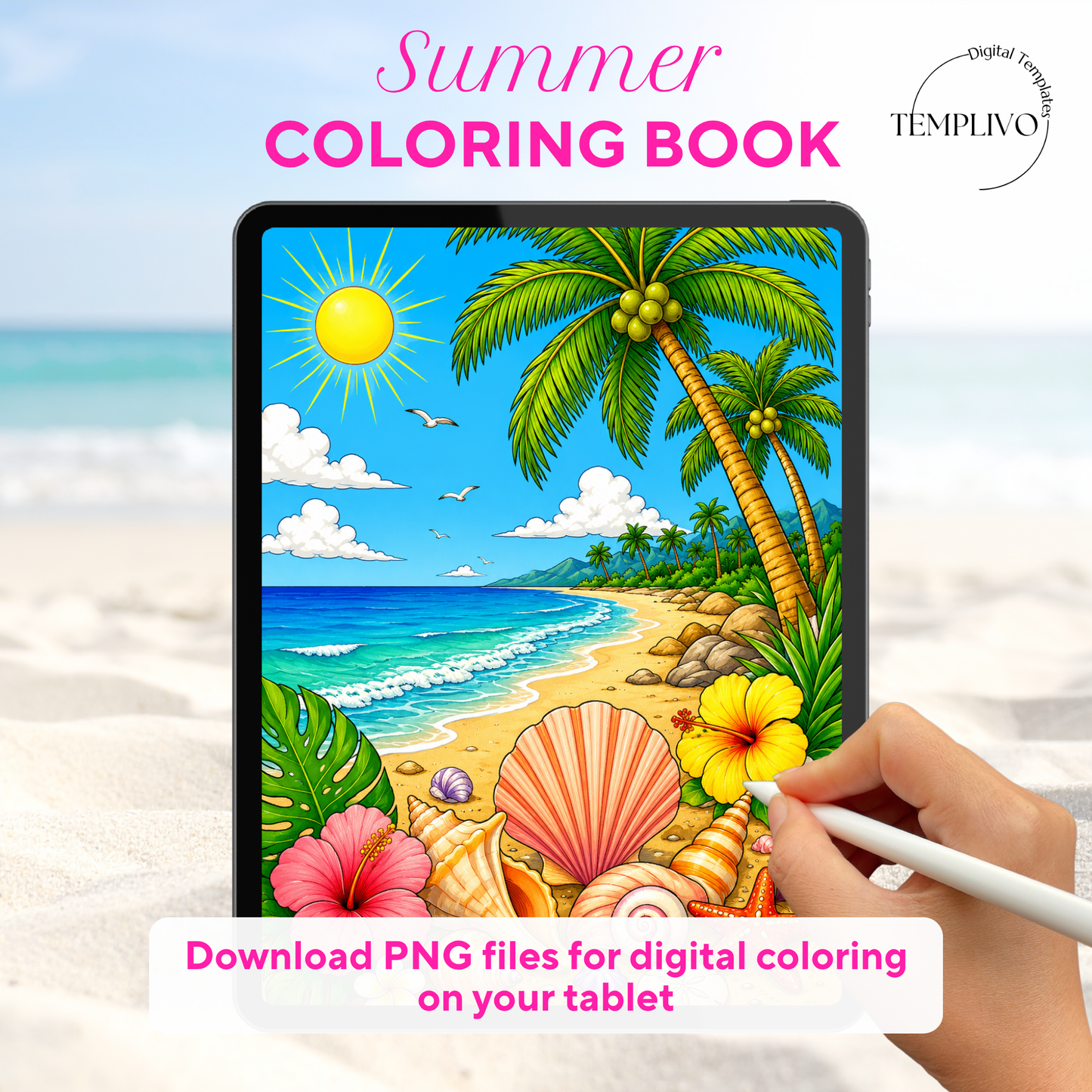 Adult coloring book, Summer coloring book, beach, livre de coloriage, pdf, png, flowers coloring pages, adult coloring pages, doodle colouring book, floral colouring pages png, adult coloring pages printable, adult coloring, coloring pages for adults, coloring page digital, Instant download, high detail and intricate, Line art, best seller, grey scale, Sommer Malvorlagen, Malbuch, Malseiten, frauen