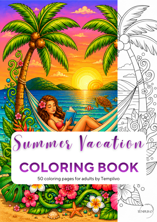 Adult coloring book, summer vacation  coloring book, summer, coloriage png, floral coloring pages, adult coloring pages, doodle colouring book, vacation colouring pages png, adult coloring pages printable, adult coloring, coloring pages for adults, coloring page digital, Instant download, Intricate, High detail, Line art, best seller, grey scale, summer vacation, Malbuch, Malseiten
