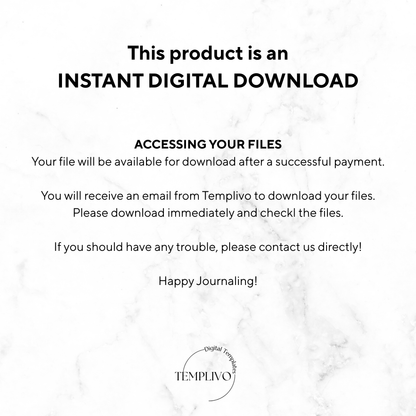 Self Care Planner - Minimalist Marble