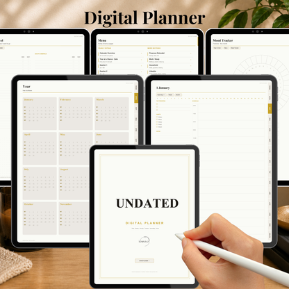 Undated Digital Planner, neutral week start, light mode, perpetual calendar, Digitaler Planer hell, Digital Planner, portrait orientation, planner, Digital planner,  journal for samsung notes, goodnotes and ipad, daily, weekly and monthly pages with lifestyle templates, daily planner, weekly planner, monthly planner, digital planner, goodnotes planner, hell modus, notebook, adhd planner, hyperlinked, digital download,  digitaler planer, digitale agenda, digital notebook, planificateur