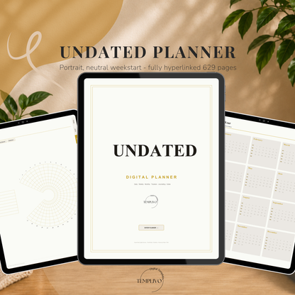 Undated Digital Planner, neutral week start, light mode, perpetual calendar, Digitaler Planer hell, Digital Planner, portrait orientation, planner, Digital planner,  journal for samsung notes, goodnotes and ipad, daily, weekly and monthly pages with lifestyle templates, daily planner, weekly planner, monthly planner, digital planner, goodnotes planner, hell modus, notebook, adhd planner, hyperlinked, digital download,  digitaler planer, digitale agenda, digital notebook, planificateur