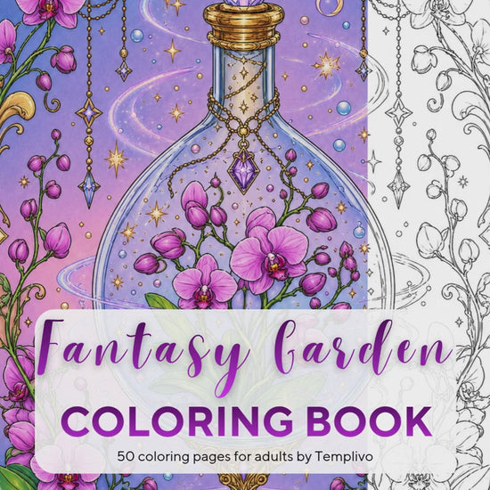 Fantasy Garden coloring book, adult coloring pages, coloring book, garden theme, fantasy colouring, adult coloring book, Malbuch, Malseiten, Blumen, garten, intricate, line-art, high detail black and greyscale, pdf, png, printable coloring sheets, digital coloring,  livres coloriage adulte, doodle coloring,  ausmalbilder erwachsene, digital download, Instant download, Coloring Pages for adults, floral coloring pages