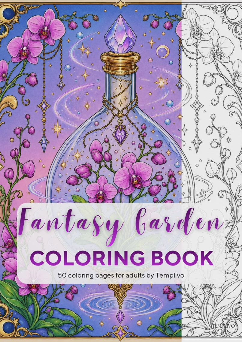 Fantasy Garden coloring book, adult coloring pages, coloring book, garden theme, fantasy colouring, adult coloring book, Malbuch, Malseiten, Blumen, garten, intricate, line-art, high detail black and greyscale, pdf, png, printable coloring sheets, digital coloring,  livres coloriage adulte, doodle coloring,  ausmalbilder erwachsene, digital download, Instant download, Coloring Pages for adults, floral coloring pages