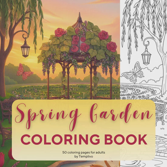 Spring Garden coloring book, adult coloring pages, coloring book, spring theme, spring colouring, adult coloring book, Malbuch, Malseiten, Frühling, printempds, intricate, line-art, high detail black and greyscale, pdf, png, printable coloring sheets, digital coloring,  livres coloriage adulte, doodle coloring,  ausmalbilder erwachsene, digital download, Instant download, Coloring Pages for adults, floral coloring pages
