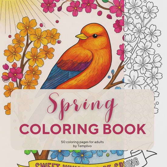 Spring coloring book, adult coloring pages, coloring book, spring theme, spring colouring, adult coloring book, Malbuch, Malseiten, Frühling, printempds, intricate, line-art, high detail black and greyscale, pdf, png, printable coloring sheets, digital coloring,  livres coloriage adulte, doodle coloring,  ausmalbilder erwachsene, digital download, Instant download, Coloring Pages for adults, floral coloring pages