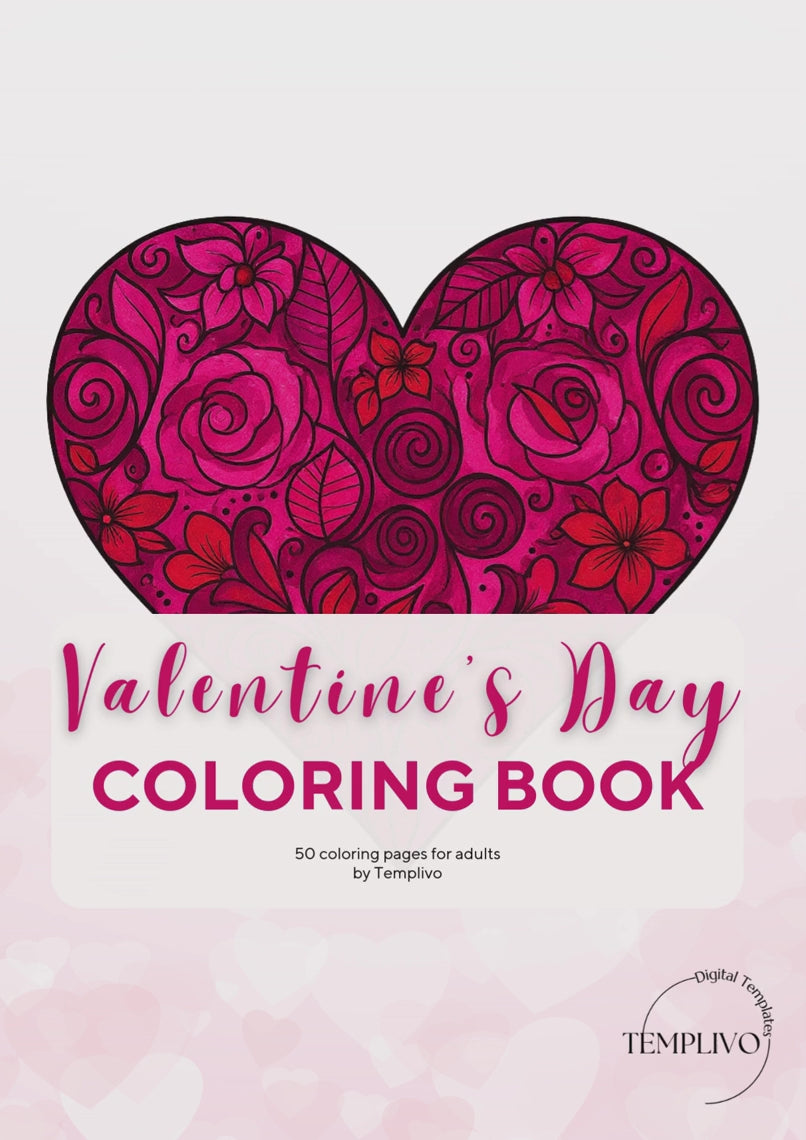 Coloring Book, adult coloring pages, coloring pages, valentines day, valentine day, valentine, love, love theme, digital coloring book, adult coloring book, printable coloring pages, heart coloring book, pdf, png, digital download, Malbuch, livre de coloriage
