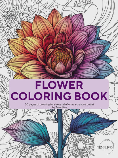Adult coloring book, floral colouring, adult coloring sheets, flower theme, Flower Coloring Book, digital coloring book, printable coloring pages, flower coloring, Malbuch, Blumen malen, ausmalen, Blumen ausmalen, relaxing coloring, Ausmalbuch, line art, intricate, flowers