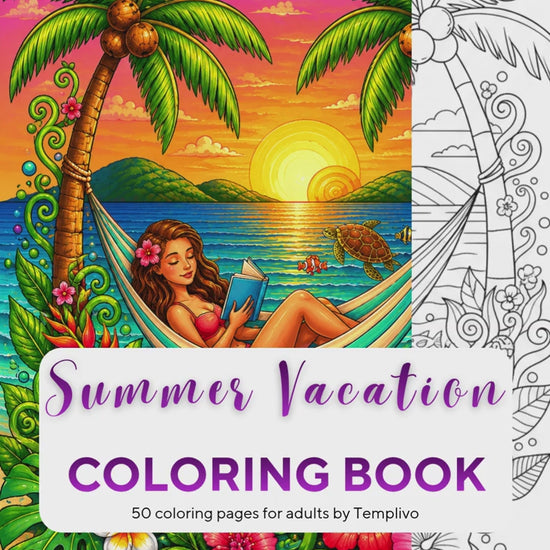Adult coloring book, summer vacation  coloring book, summer, coloriage png, floral coloring pages, adult coloring pages, doodle colouring book, vacation colouring pages png, adult coloring pages printable, adult coloring, coloring pages for adults, coloring page digital, Instant download, Intricate, High detail, Line art, best seller, grey scale, summer vacation, Malbuch, Malseiten