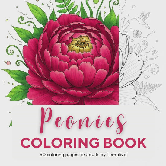 Peony coloring book, adult coloring pages, coloring book, floral theme, peonies colouring, adult coloring book, Malbuch, Malseiten, Blumen, printempds, intricate, line-art, high detail black and greyscale, pdf, png, printable coloring sheets, digital coloring,  livres coloriage adulte, doodle coloring,  ausmalbilder erwachsene, digital download, Instant download, Coloring Pages for adults, flower coloring pages