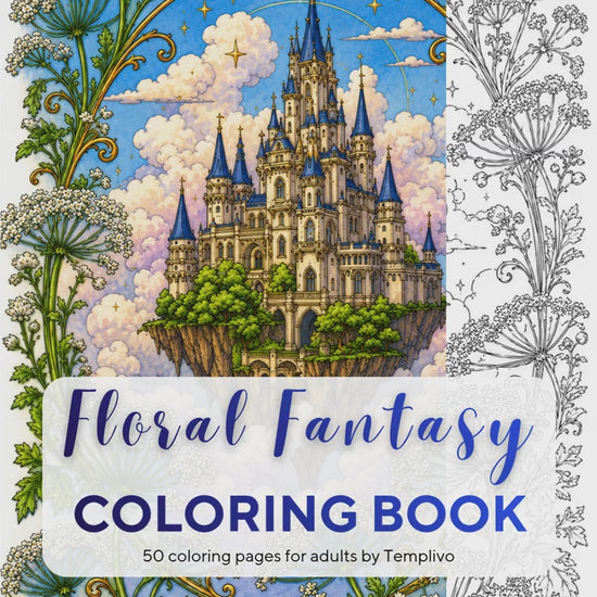 Floral Fantasy coloring book, adult coloring pages, coloring book, flower theme, fantasy colouring, adult coloring book, Malbuch, Malseiten, Blumen, garten, intricate, line-art, high detail black and greyscale, pdf, png, printable coloring sheets, digital coloring,  livres coloriage adulte, doodle coloring,  ausmalbilder erwachsene, digital download, Instant download, Coloring Pages for adults, floral coloring pages