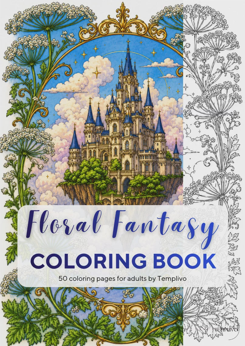 Floral Fantasy coloring book, adult coloring pages, coloring book, flower theme, fantasy colouring, adult coloring book, Malbuch, Malseiten, Blumen, garten, intricate, line-art, high detail black and greyscale, pdf, png, printable coloring sheets, digital coloring,  livres coloriage adulte, doodle coloring,  ausmalbilder erwachsene, digital download, Instant download, Coloring Pages for adults, floral coloring pages